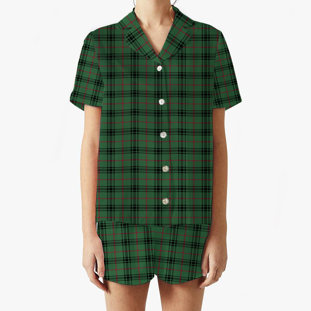 ScotsTee Shop Scottish McArthur-Fox Modern Women's Short Sleeve Short Set Tartan Pyjama Set
