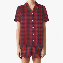 ScotsTee Shop Scottish Pitcairn Heritage Modern Women's Short Sleeve Short Set Tartan Pyjama Set