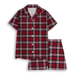 ScotsTee Shop Scottish MacDonald Dress Irish Modern Women's Short Sleeve Short Set Tartan Pyjama Set