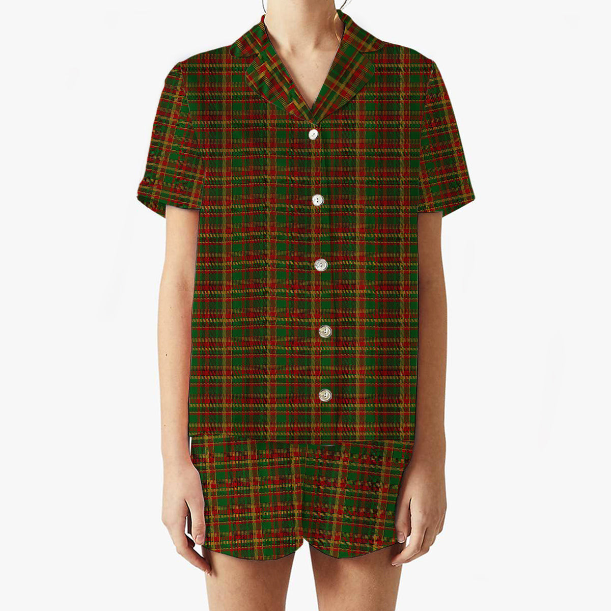 ScotsTee Shop Scottish Newfoundland CIDD 28098 Women's Short Sleeve Short Set Tartan Pyjama Set
