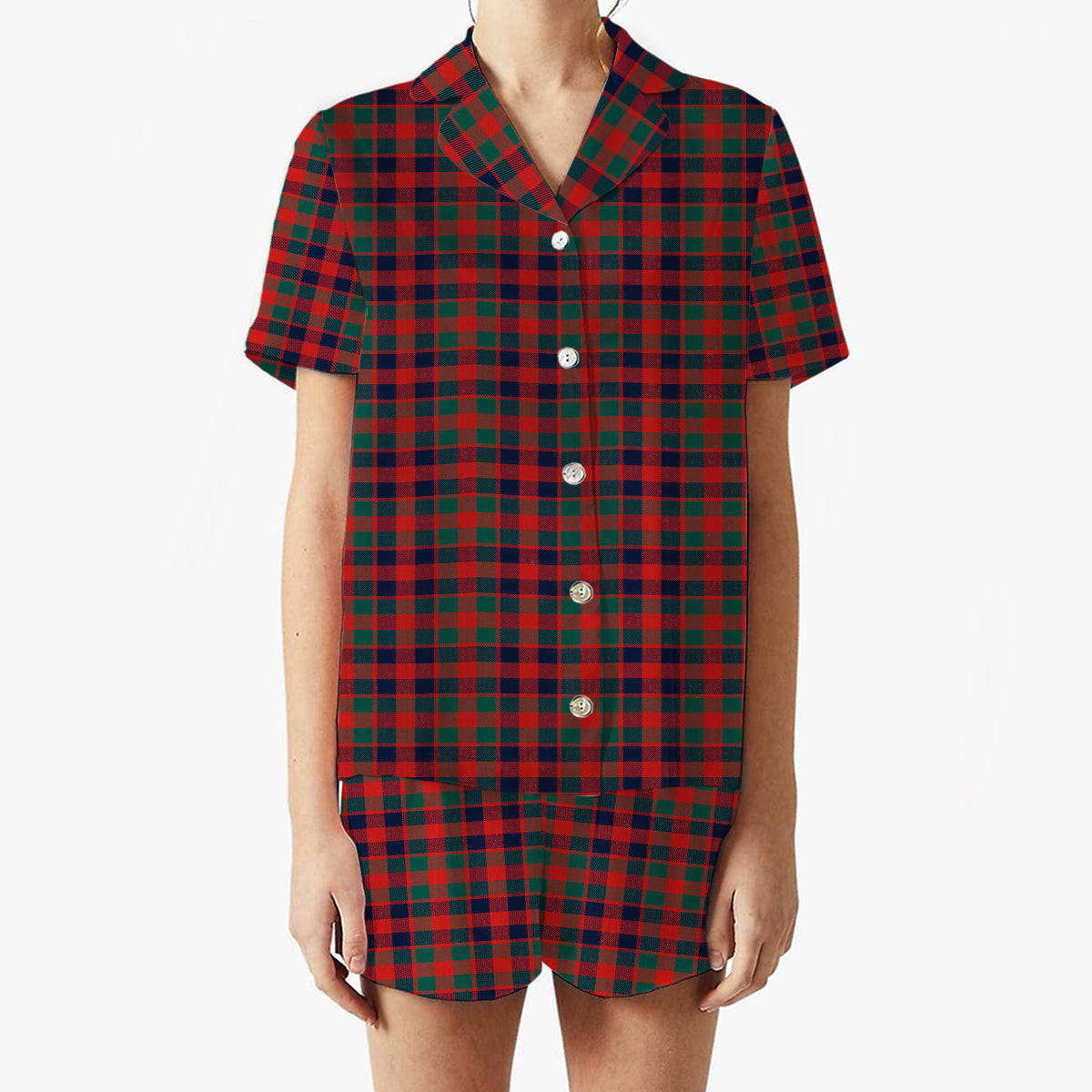 ScotsTee Shop Scottish McGowan Modern Women's Short Sleeve Short Set Tartan Pyjama Set