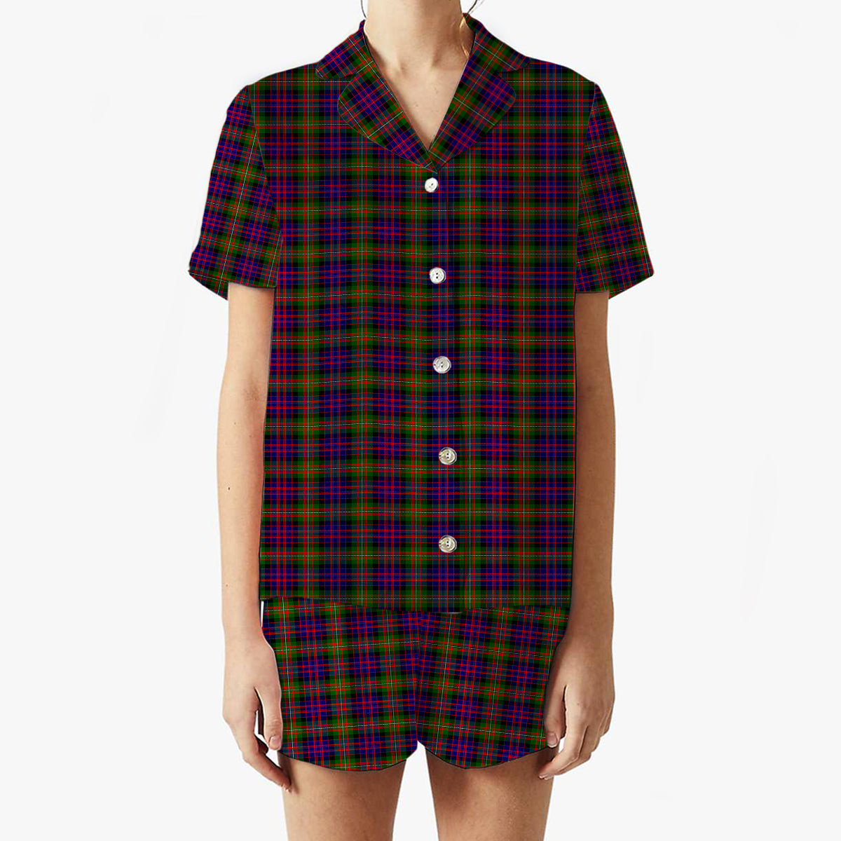 ScotsTee Shop Scottish MacDonnell of Glengarry Modern Women's Short Sleeve Short Set Tartan Pyjama Set