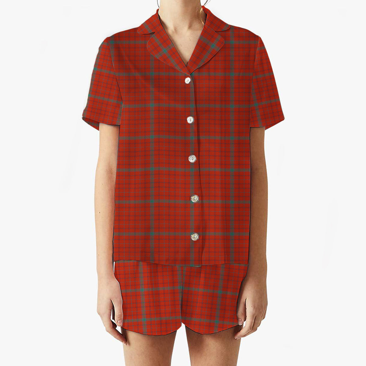 ScotsTee Shop Scottish Ross David Modern Women's Short Sleeve Short Set Tartan Pyjama Set