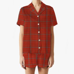 ScotsTee Shop Scottish Ross David Modern Women's Short Sleeve Short Set Tartan Pyjama Set