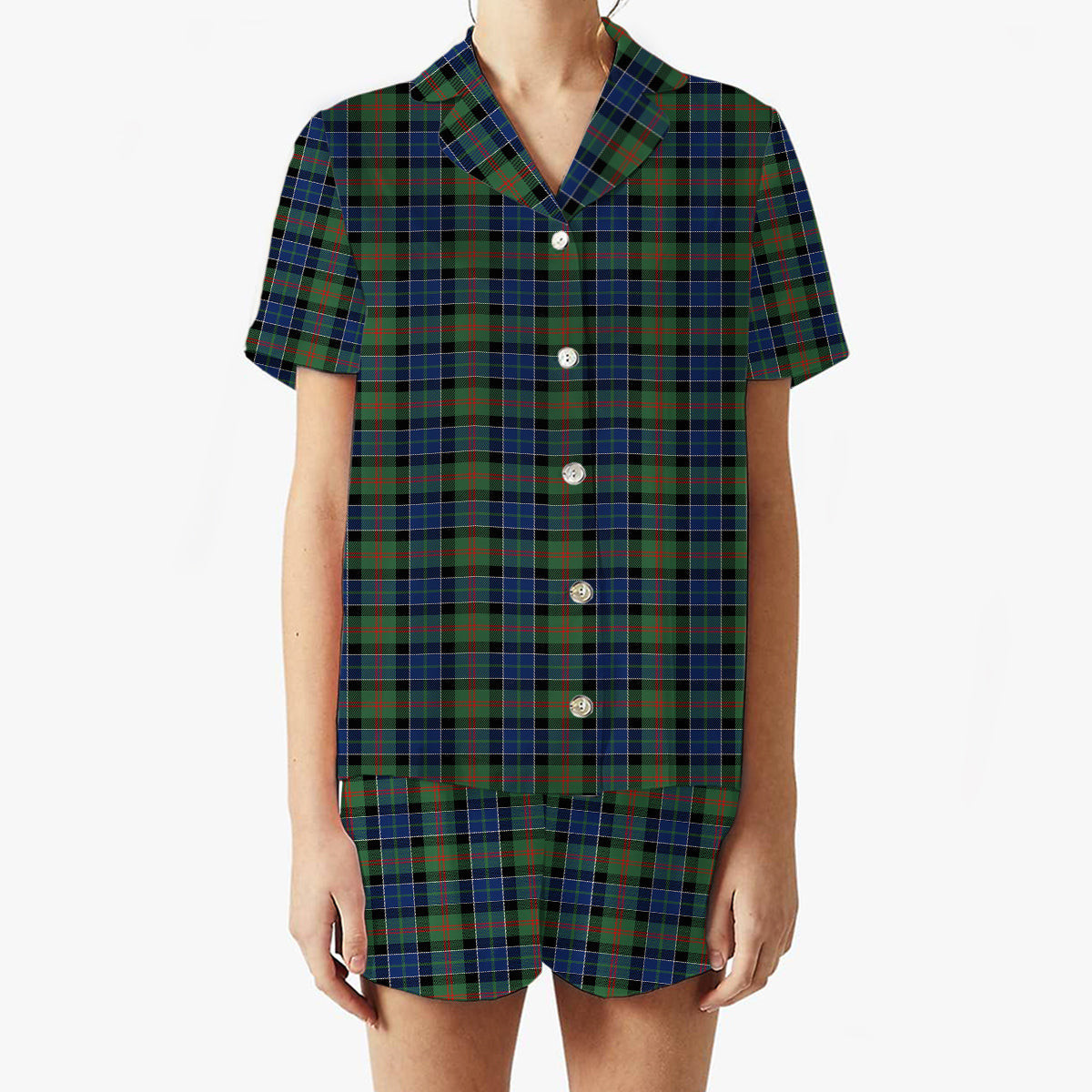ScotsTee Shop Scottish Paterson Modern Women's Short Sleeve Short Set Tartan Pyjama Set