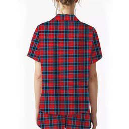 ScotsTee Shop Scottish MacTavish Modern Women's Short Sleeve Short Set Tartan Pyjama Set