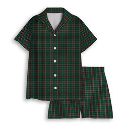 ScotsTee Shop Scottish Newfoundland Labrador Province Canada Modern Women's Short Sleeve Short Set Tartan Pyjama Set