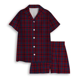 ScotsTee Shop Scottish Nicolson of Tiree & Coll Women's Short Sleeve Short Set Tartan Pyjama Set