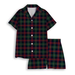 ScotsTee Shop Scottish MacLennan Modern Women's Short Sleeve Short Set Tartan Pyjama Set