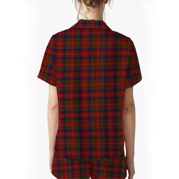 ScotsTee Shop Scottish Robertson White line Women's Short Sleeve Short Set Tartan Pyjama Set
