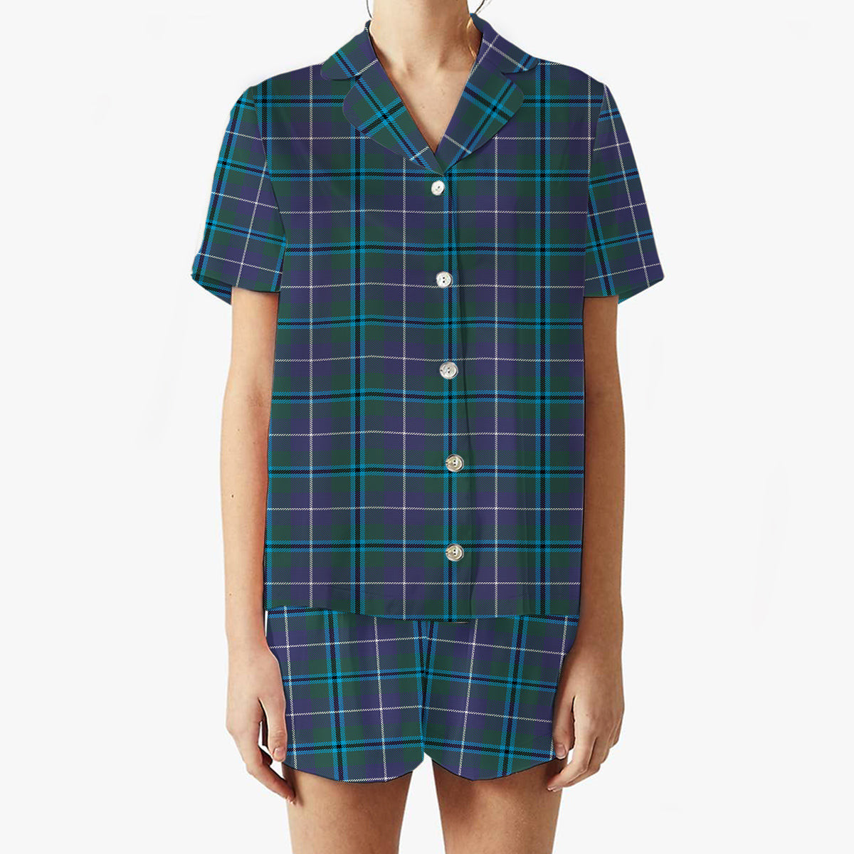 ScotsTee Shop Scottish Troup Women's Short Sleeve Short Set Tartan Pyjama Set