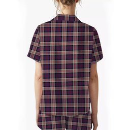 ScotsTee Shop Scottish MacDonald Pattern of Plaids Women's Short Sleeve Short Set Tartan Pyjama Set