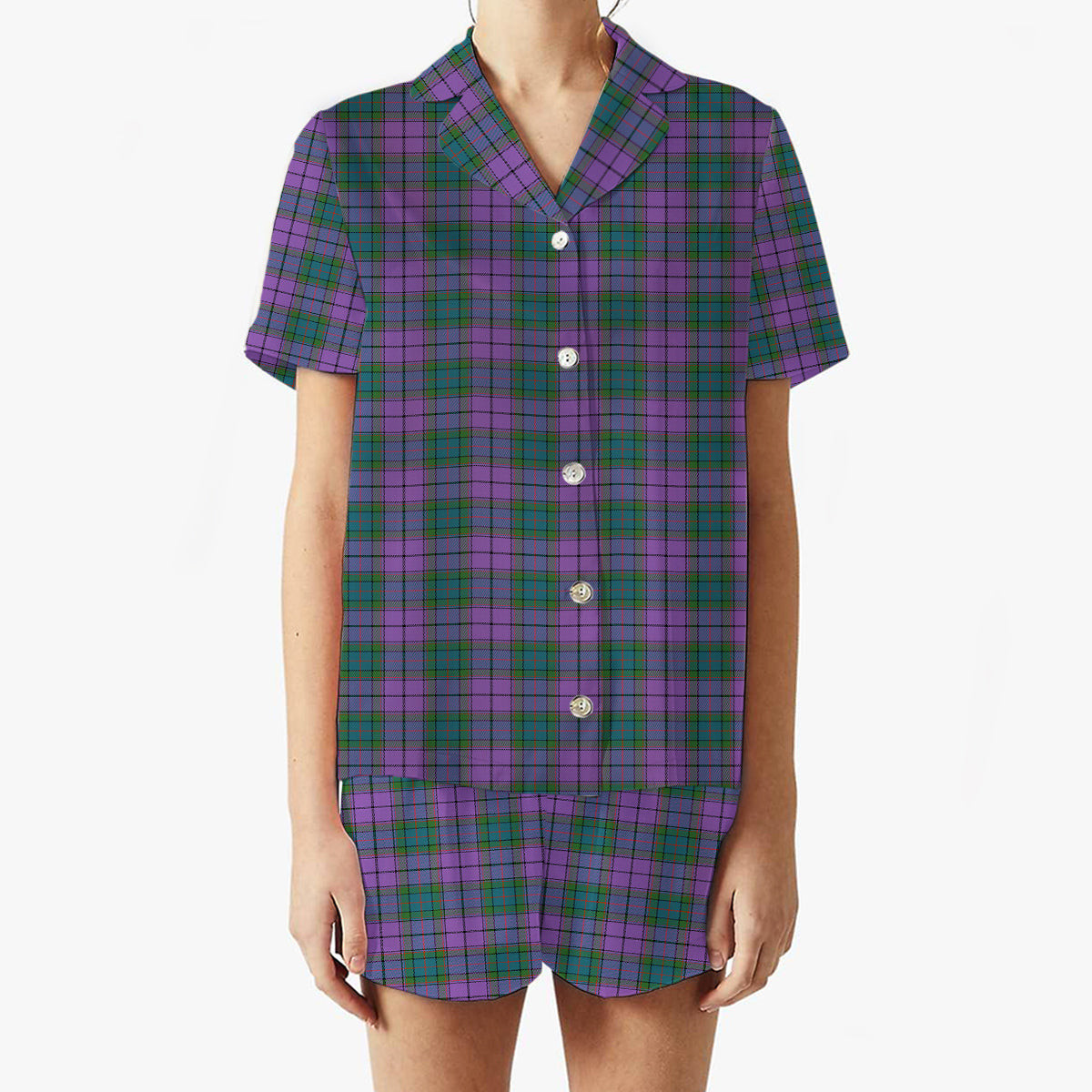 ScotsTee Shop Scottish Wardlaw Ancient Women's Short Sleeve Short Set Tartan Pyjama Set