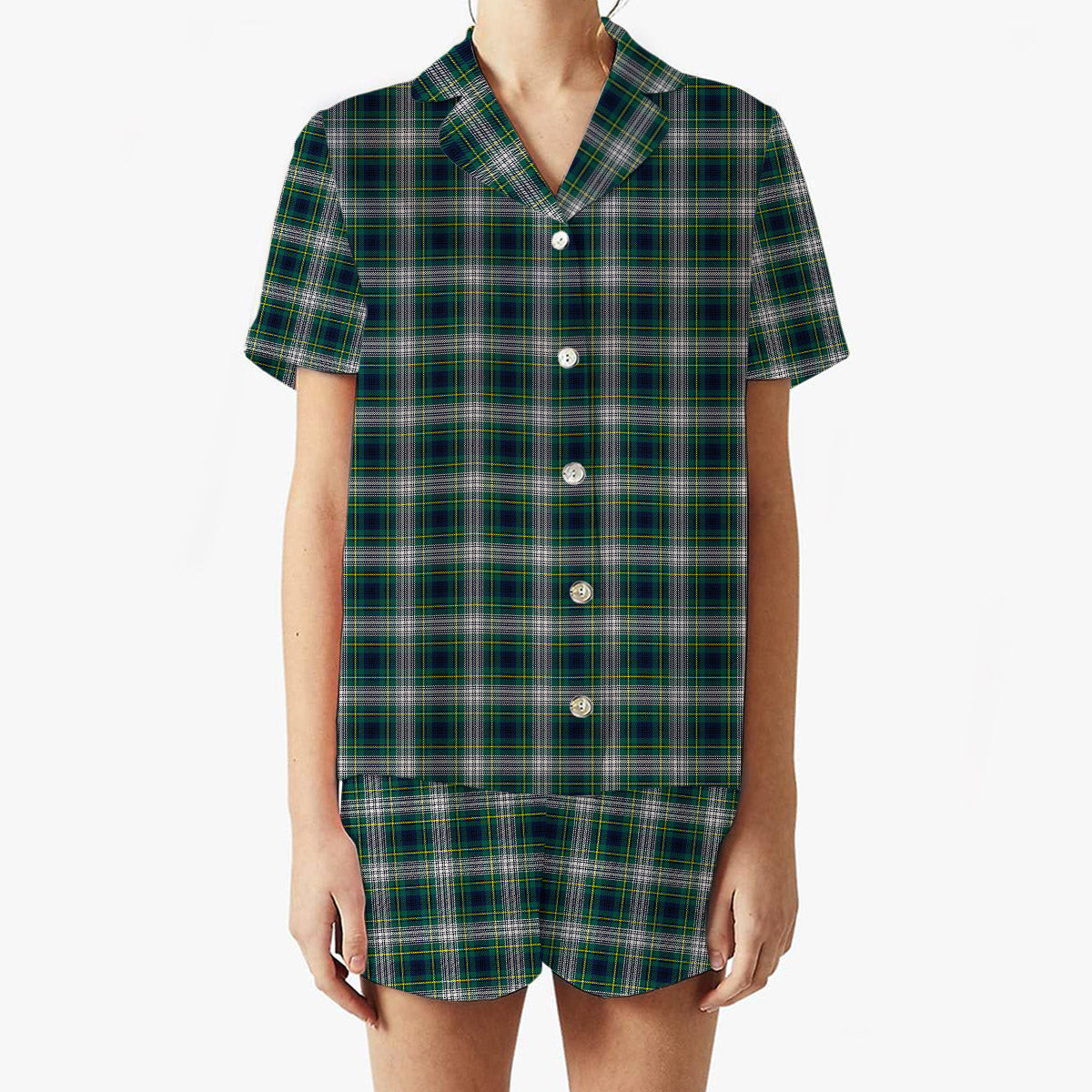 ScotsTee Shop Scottish Johnston Dress Modern Women's Short Sleeve Short Set Tartan Pyjama Set