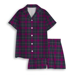 ScotsTee Shop Scottish Gregor Hunting Modern Women's Short Sleeve Short Set Tartan Pyjama Set