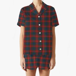 ScotsTee Shop Scottish Wilson Modern Tartan Women's Short Sleeve Short Set Tartan Pyjama Set