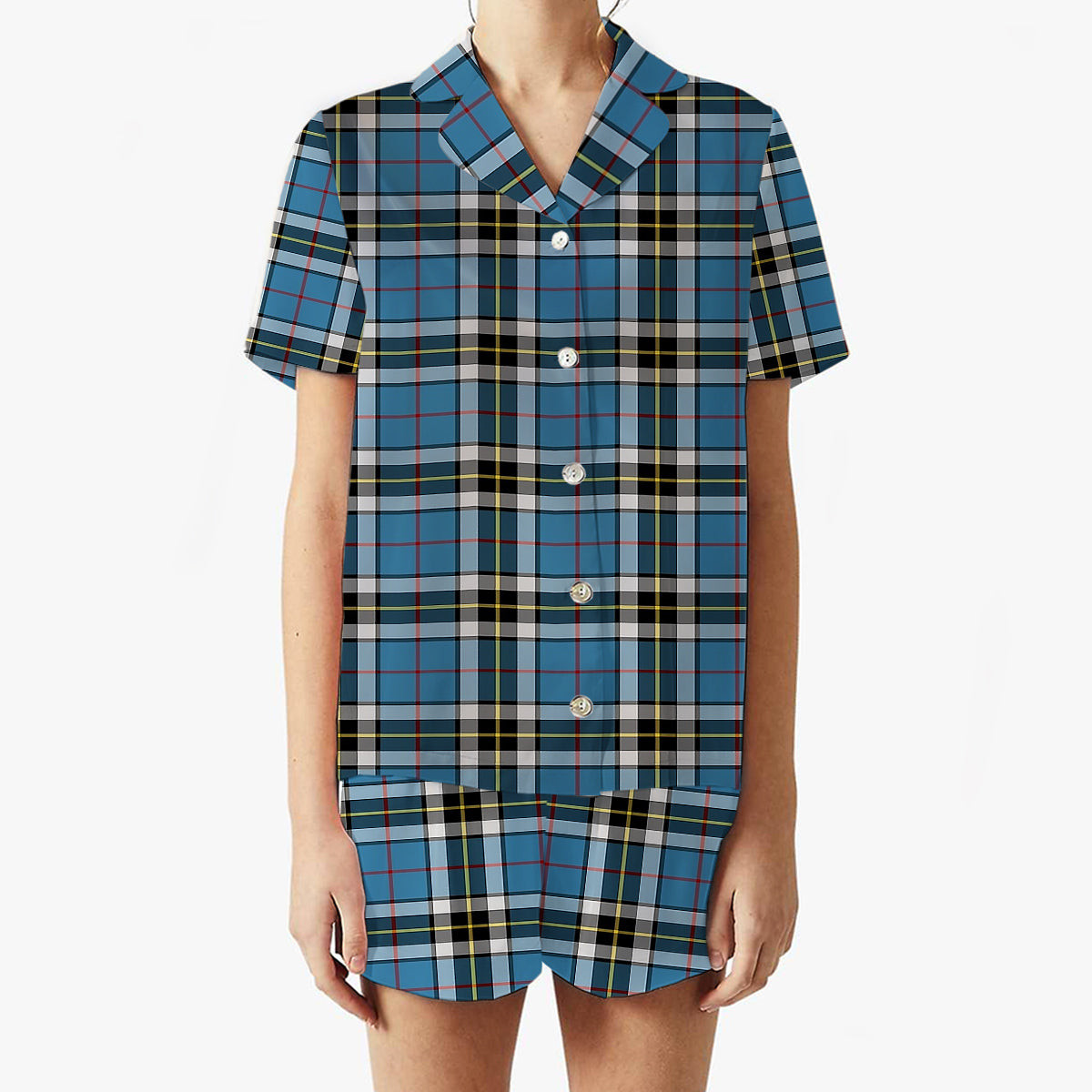 ScotsTee Shop Scottish Thompson Society Women's Short Sleeve Short Set Tartan Pyjama Set
