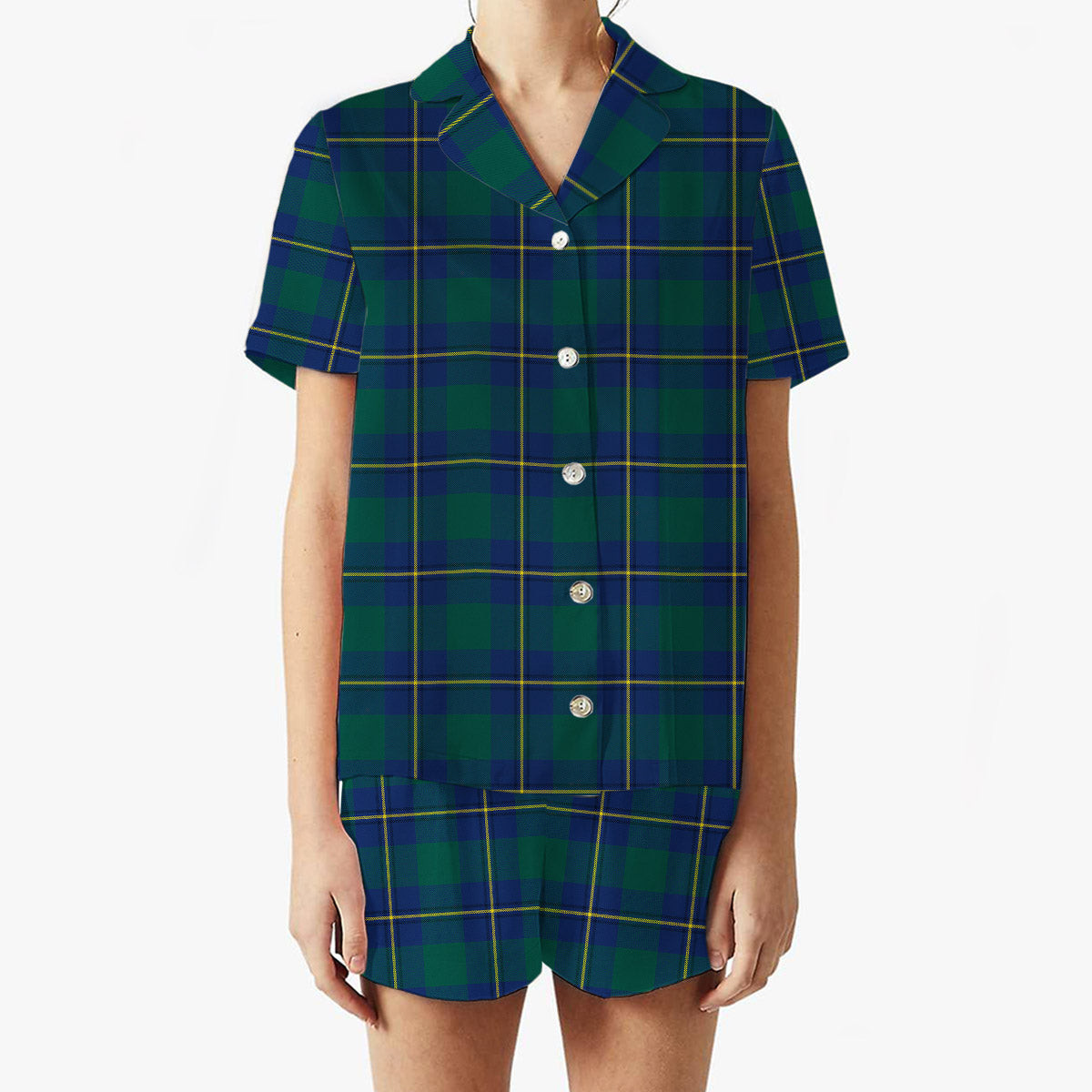 ScotsTee Shop Scottish Irvine of Bonshaw Modern Women's Short Sleeve Short Set Tartan Pyjama Set