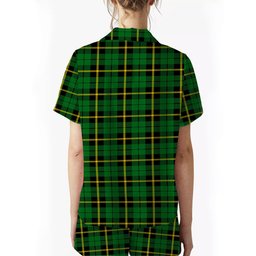 ScotsTee Shop Scottish Wallace Hunting Green Women's Short Sleeve Short Set Tartan Pyjama Set