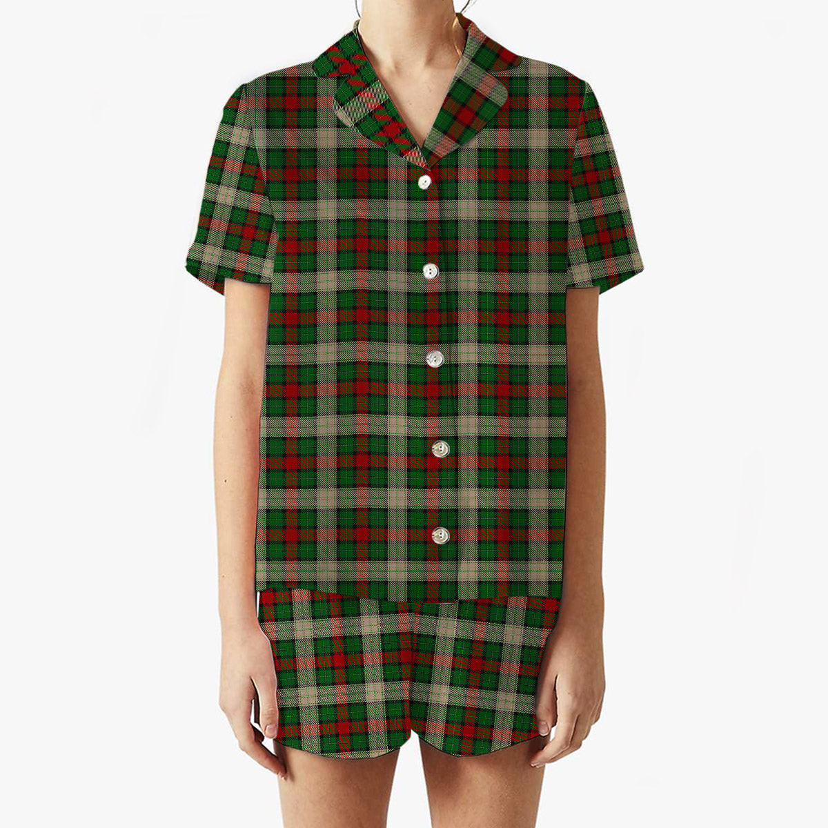 ScotsTee Shop Scottish Hohenzollern Staff Women's Short Sleeve Short Set Tartan Pyjama Set