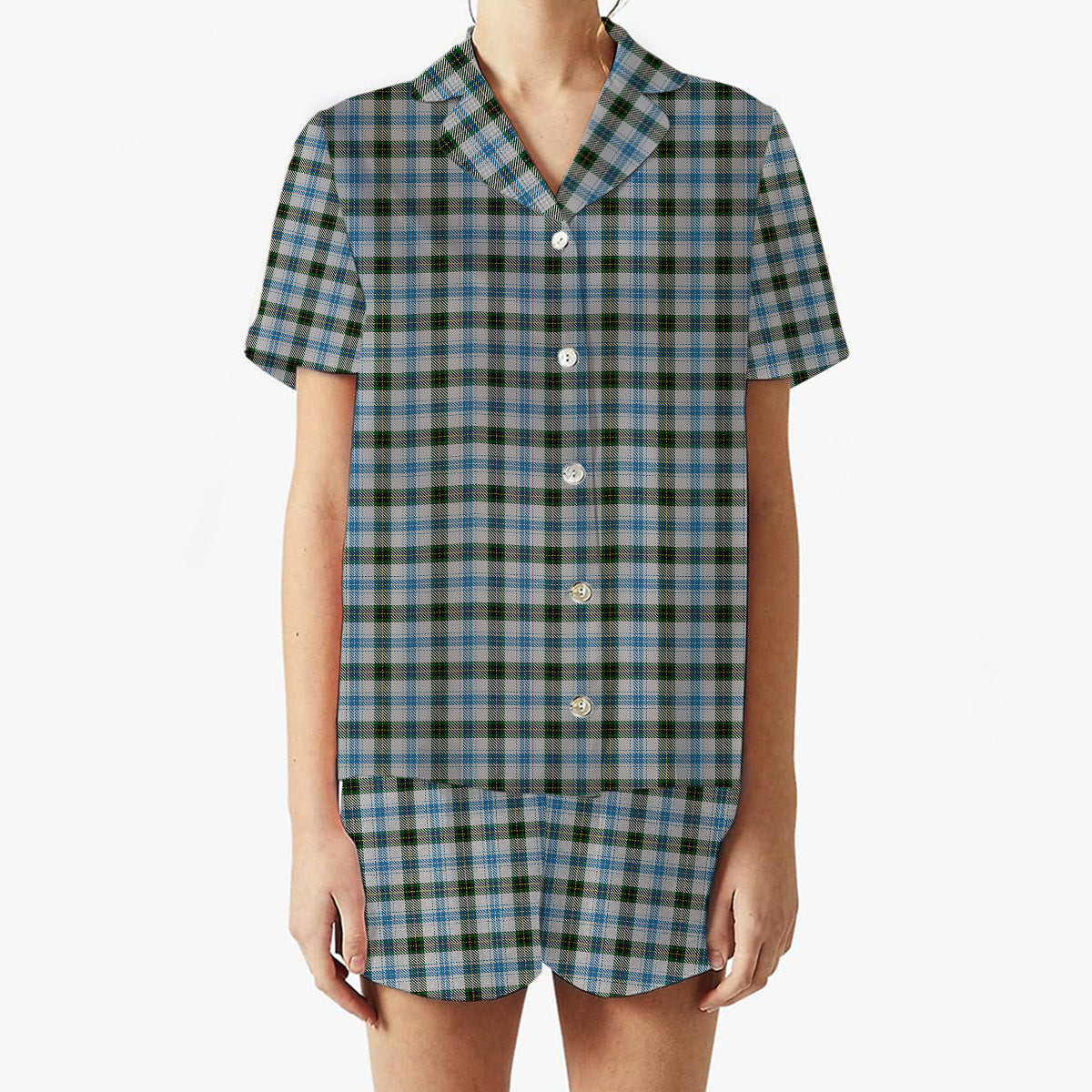 ScotsTee Shop Scottish Henderson Dress Women's Short Sleeve Short Set Tartan Pyjama Set