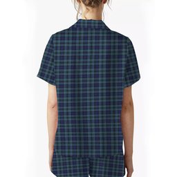 ScotsTee Shop Scottish Hannay Blue Women's Short Sleeve Short Set Tartan Pyjama Set