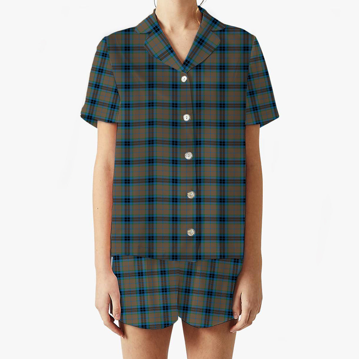 ScotsTee Shop Scottish MacThomas Hunting Ancient Women's Short Sleeve Short Set Tartan Pyjama Set