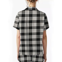 ScotsTee Shop Scottish McFarland Black White Women's Short Sleeve Short Set Tartan Pyjama Set