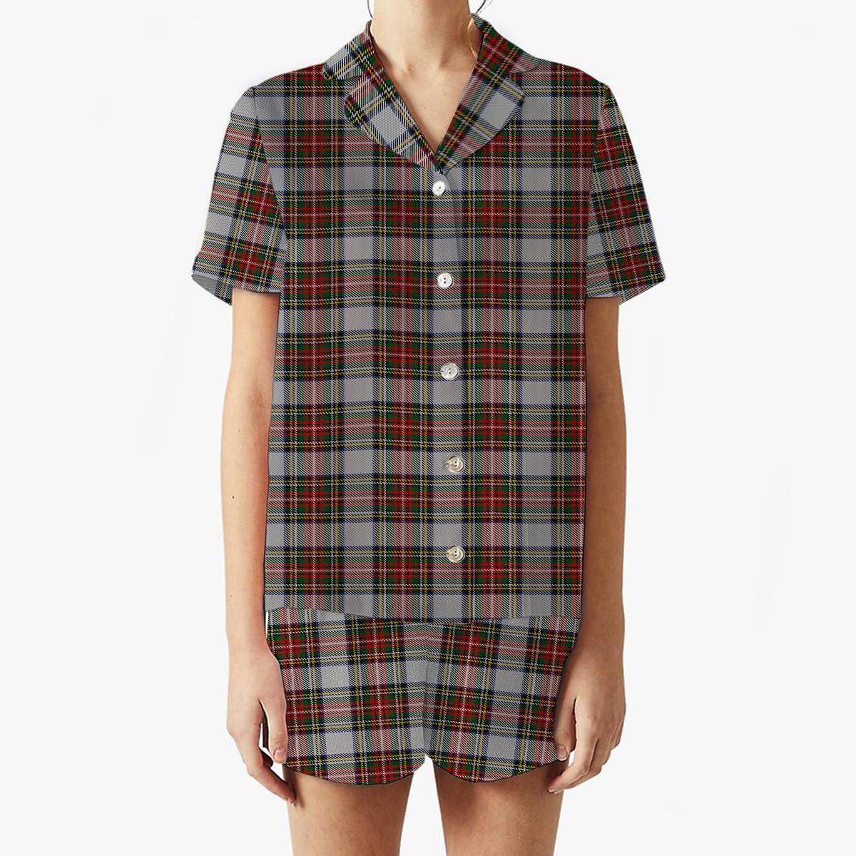 ScotsTee Shop Scottish Stewart Dress Women's Short Sleeve Short Set Tartan Pyjama Set