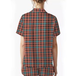 ScotsTee Shop Scottish Hamilton Red Modern Women's Short Sleeve Short Set Tartan Pyjama Set
