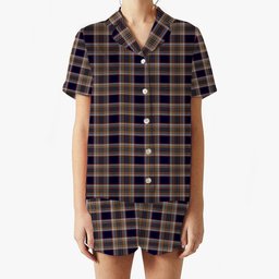ScotsTee Shop Scottish Stewart Navy Women's Short Sleeve Short Set Tartan Pyjama Set