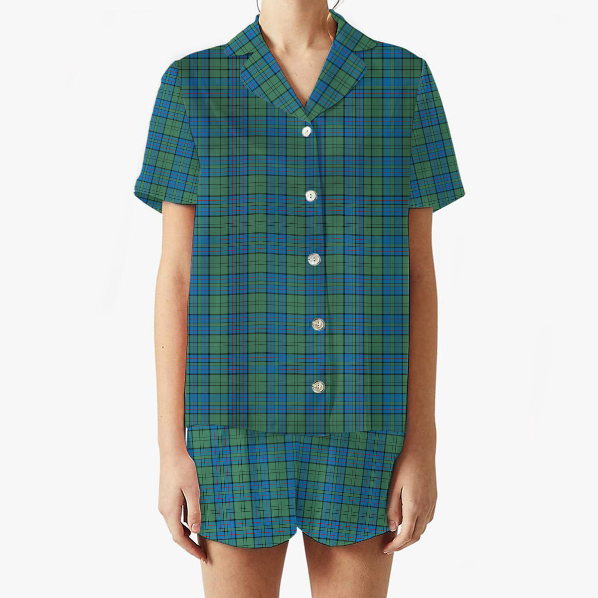 ScotsTee Shop Scottish Lockhart Ancient Women's Short Sleeve Short Set Tartan Pyjama Set