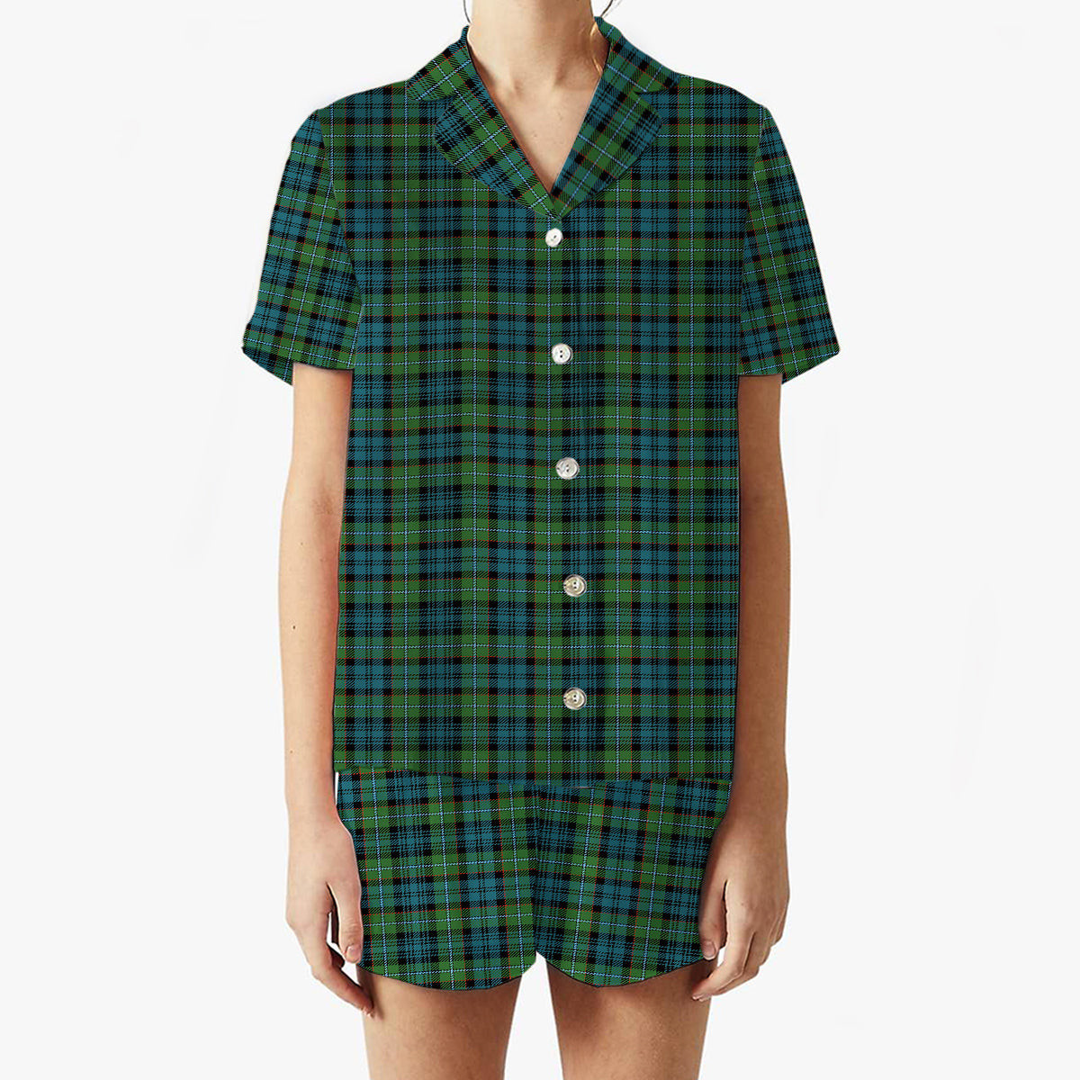 ScotsTee Shop Scottish Sempill Ancient Women's Short Sleeve Short Set Tartan Pyjama Set