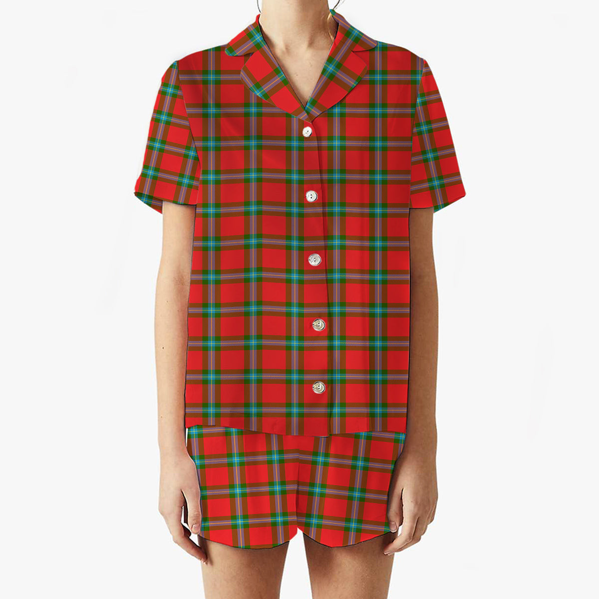ScotsTee Shop Scottish MacLaine of Loch Buie Women's Short Sleeve Short Set Tartan Pyjama Set
