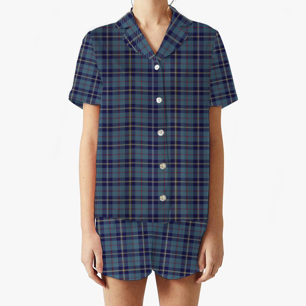 ScotsTee Shop Scottish MacRaes of America Women's Short Sleeve Short Set Tartan Pyjama Set