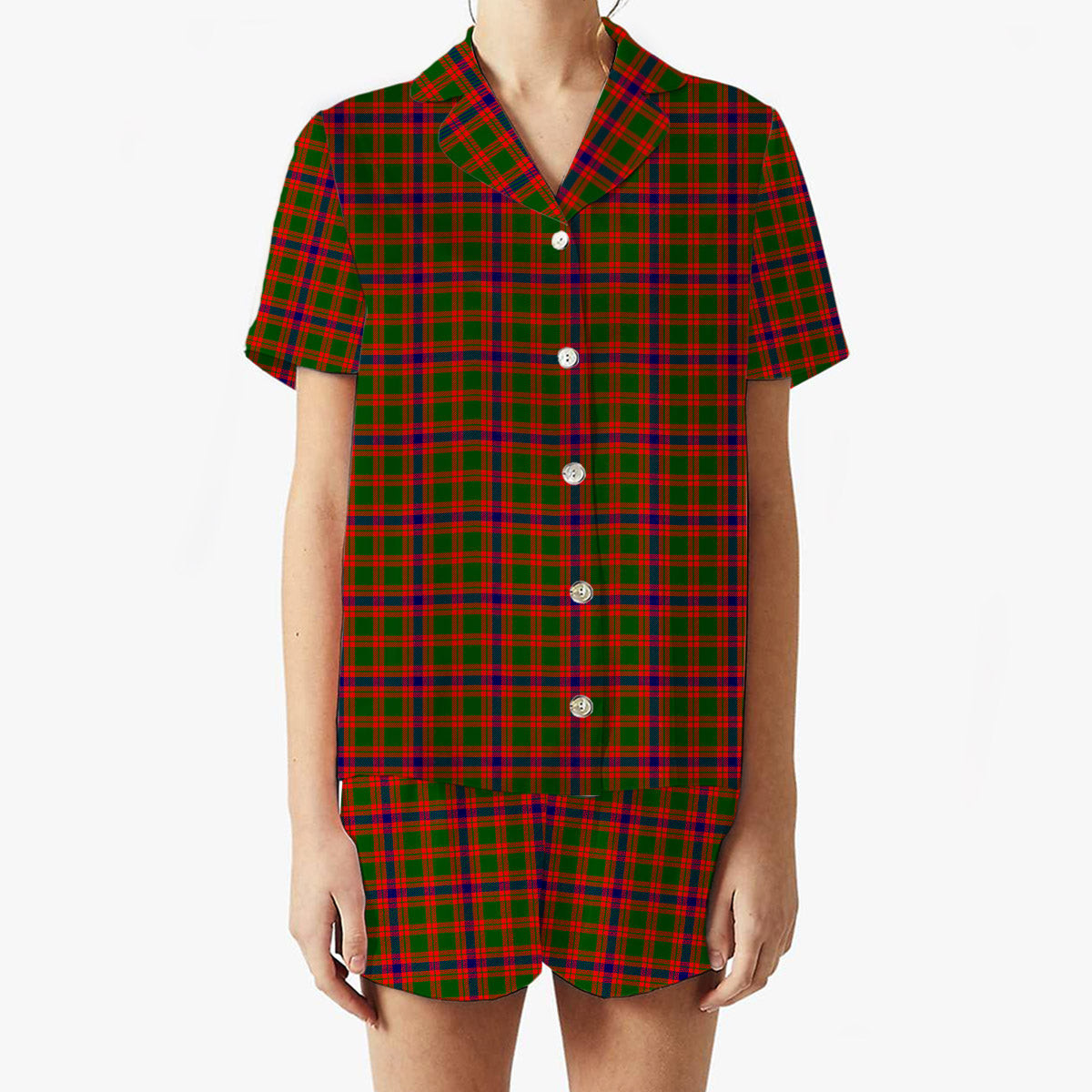 ScotsTee Shop Scottish Kinninmont Women's Short Sleeve Short Set Tartan Pyjama Set