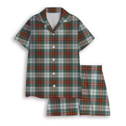 ScotsTee Shop Scottish MacBeth Dress Ancient Women's Short Sleeve Short Set Tartan Pyjama Set