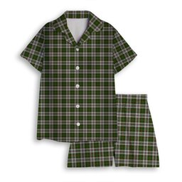 ScotsTee Shop Scottish Hay White Dress Women's Short Sleeve Short Set Tartan Pyjama Set