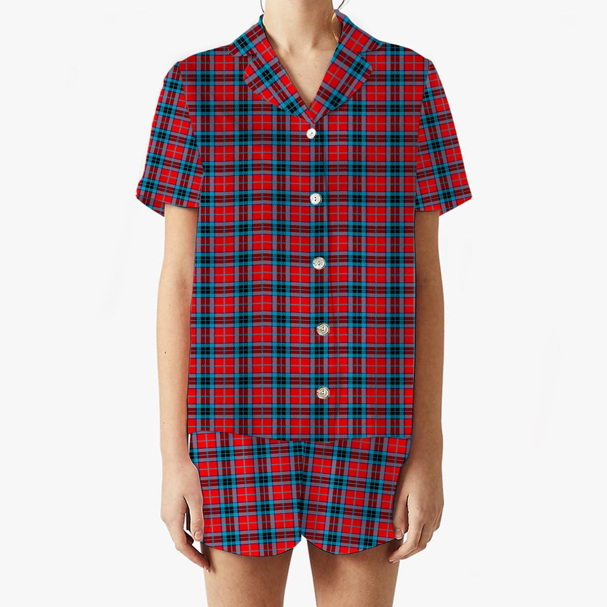 ScotsTee Shop Scottish McTavish Modern Women's Short Sleeve Short Set Tartan Pyjama Set