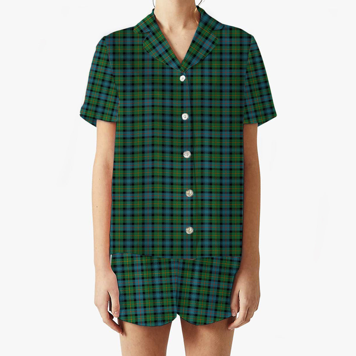 ScotsTee Shop Scottish MacLeod of Skye Ancient Women's Short Sleeve Short Set Tartan Pyjama Set