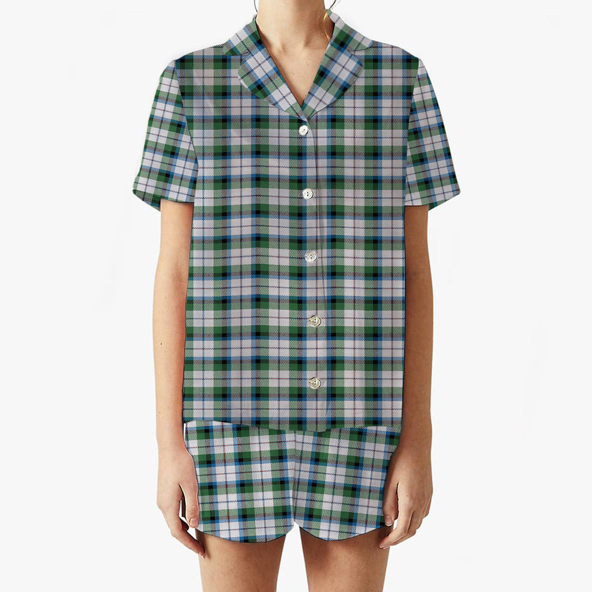 ScotsTee Shop Scottish Macnaghten Dress Ancient Women's Short Sleeve Short Set Tartan Pyjama Set