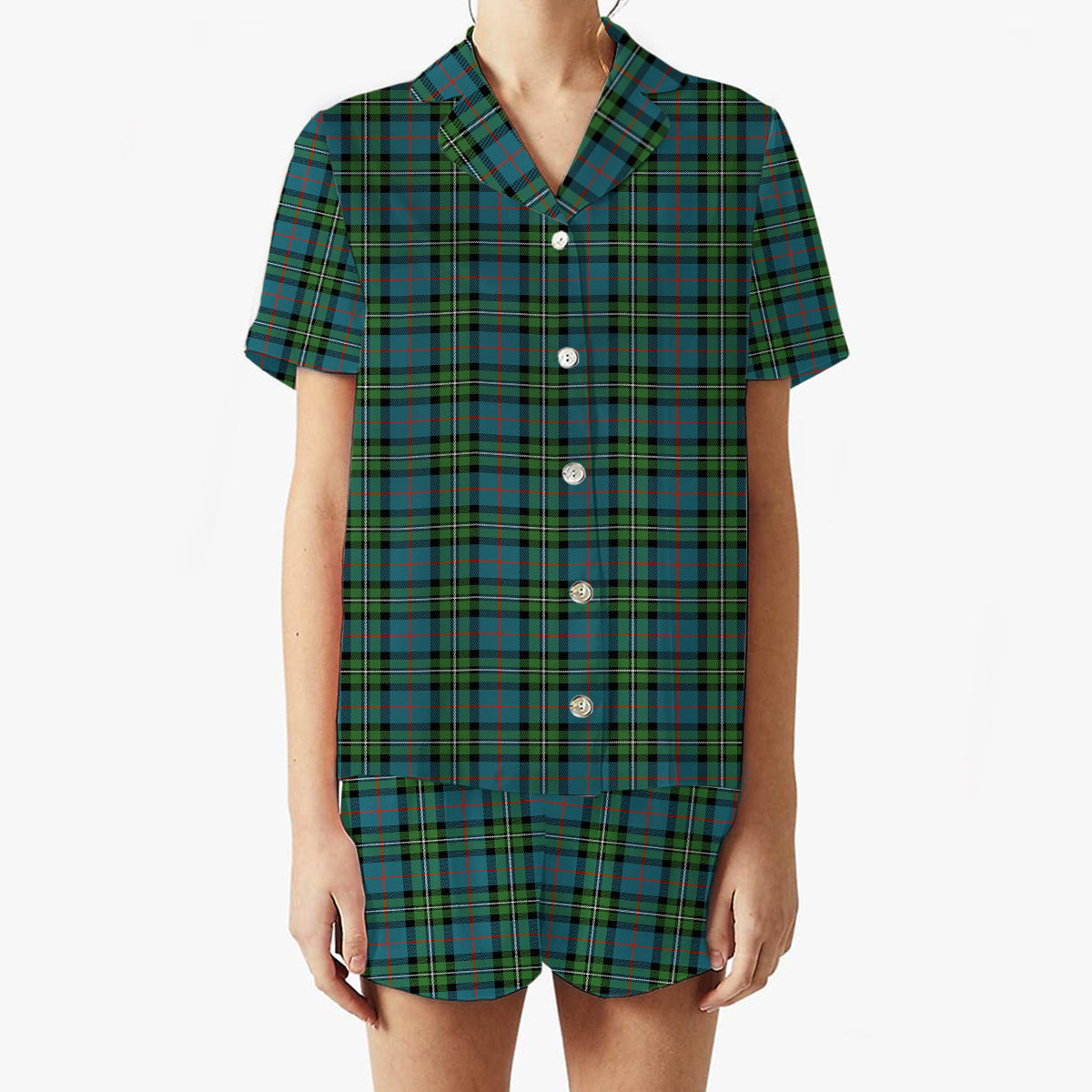 ScotsTee Shop Scottish MacPhail Hunting Ancient Women's Short Sleeve Short Set Tartan Pyjama Set