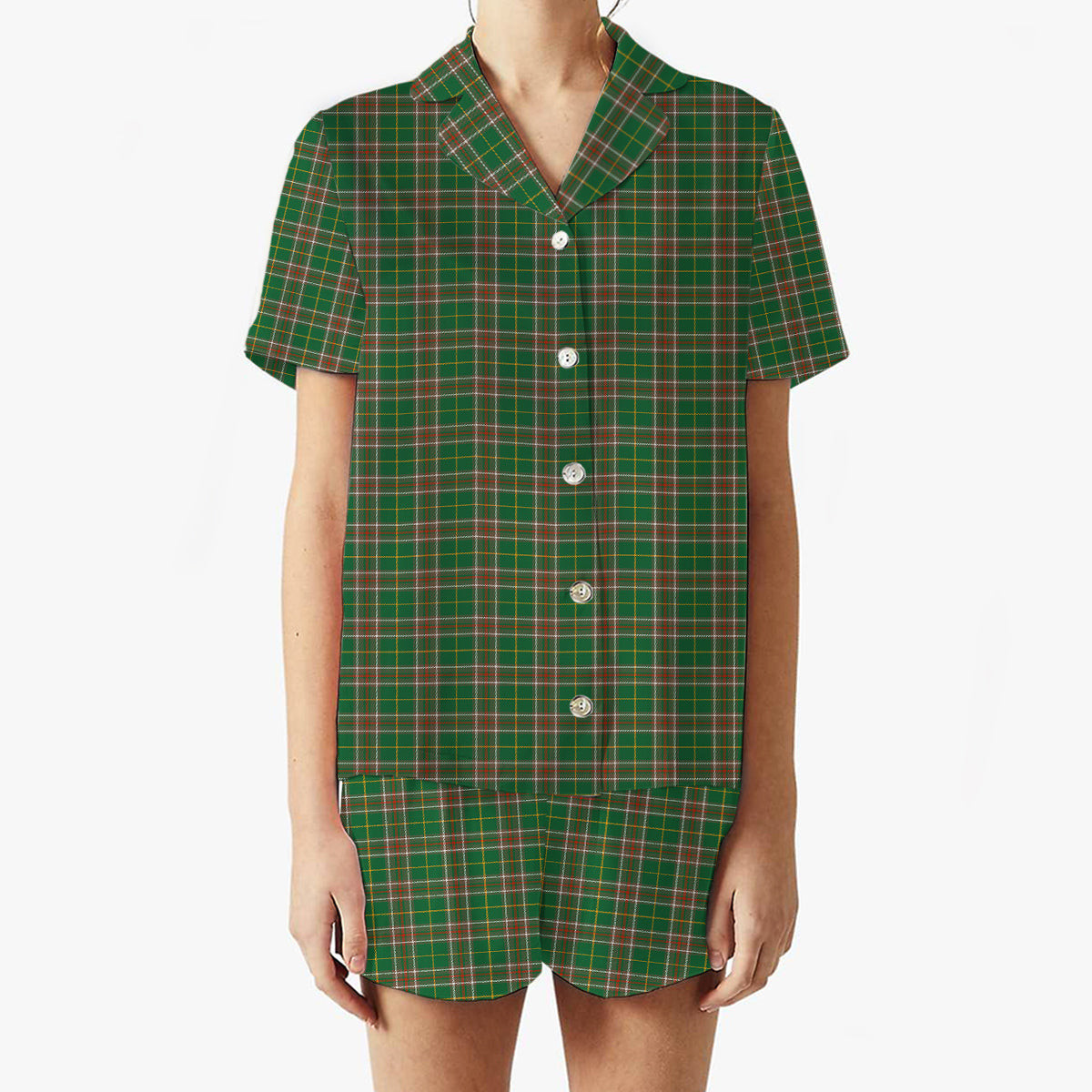 ScotsTee Shop Scottish Newfoundland Labrador Province Canada Ancient Women's Short Sleeve Short Set Tartan Pyjama Set