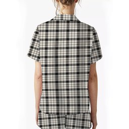 ScotsTee Shop Scottish McFarland Black White Ancient Women's Short Sleeve Short Set Tartan Pyjama Set