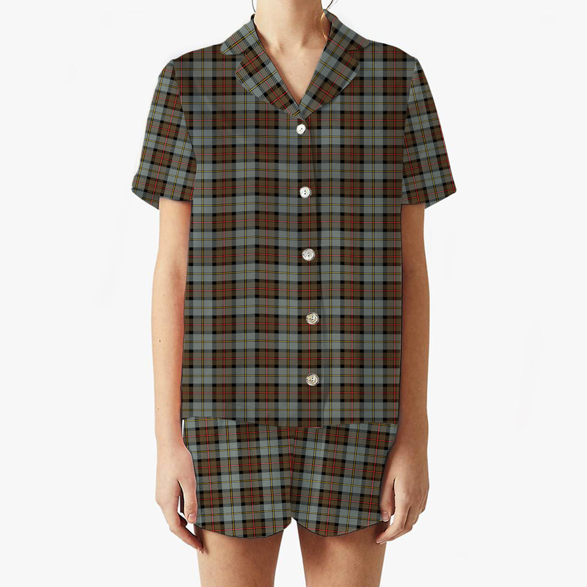 ScotsTee Shop Scottish MacLeod Of Harris Weathered Women's Short Sleeve Short Set Tartan Pyjama Set