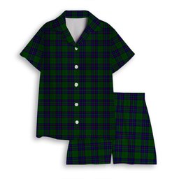 ScotsTee Shop Scottish Lockhart Modern Women's Short Sleeve Short Set Tartan Pyjama Set