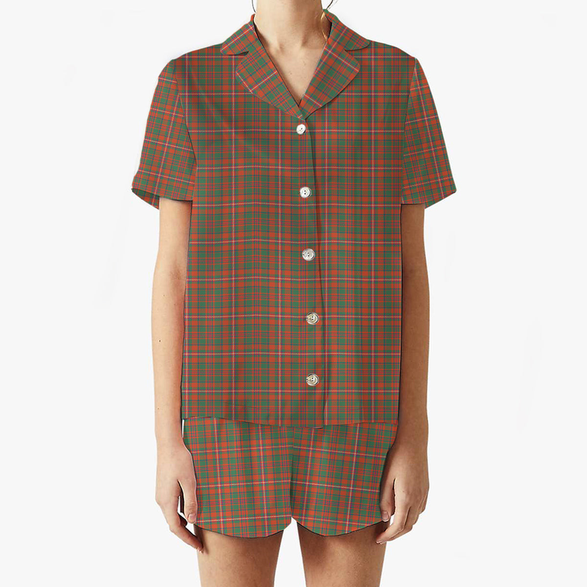 ScotsTee Shop Scottish McKinnon Ancient Women's Short Sleeve Short Set Tartan Pyjama Set