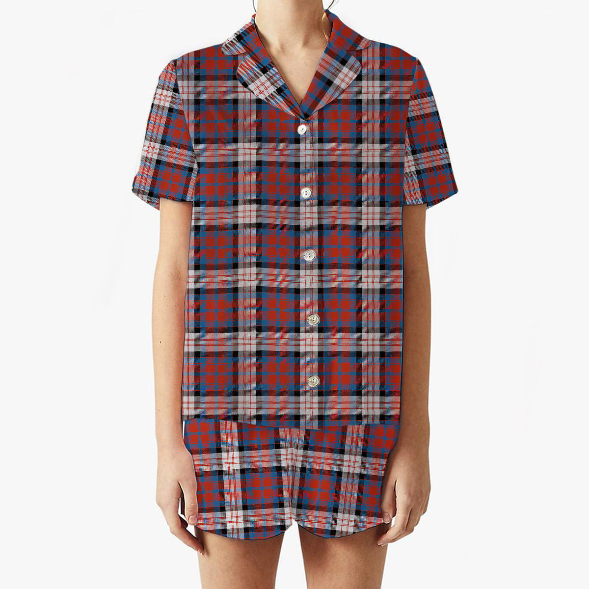 ScotsTee Shop Scottish MacDonald Dress Irish Ancient Women's Short Sleeve Short Set Tartan Pyjama Set