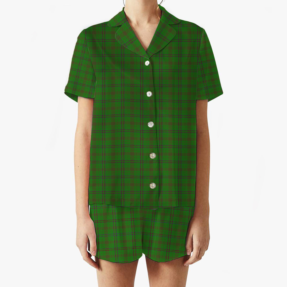 ScotsTee Shop Scottish O'Brien Scotch Corner Women's Short Sleeve Short Set Tartan Pyjama Set