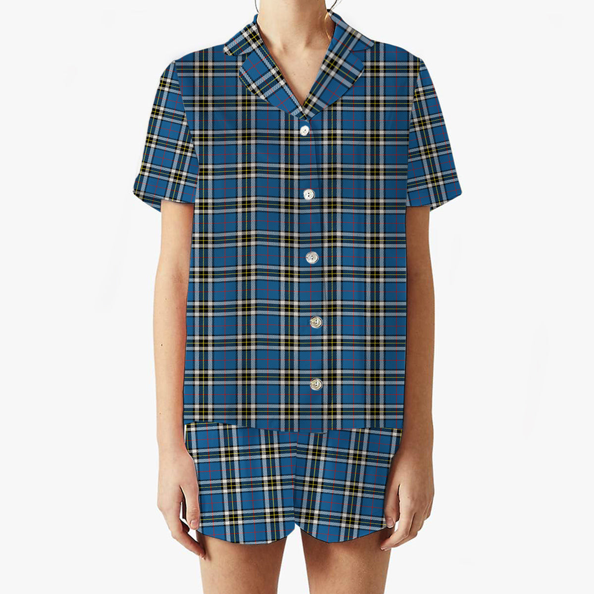 ScotsTee Shop Scottish McTavish Dress Modern Women's Short Sleeve Short Set Tartan Pyjama Set